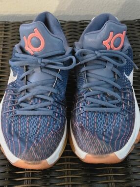 Rare Gently Used Nike Blue/Orange KD 8 Low-Top Athletic Sneakers